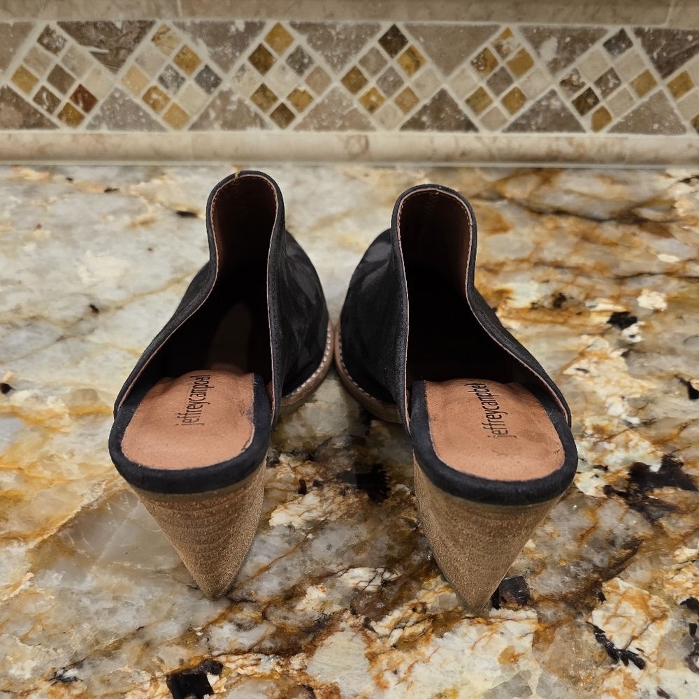 Jeffrey Campbell Favela Mules Dark Gray Suede Size 6.5 - Picture 6 of 9
